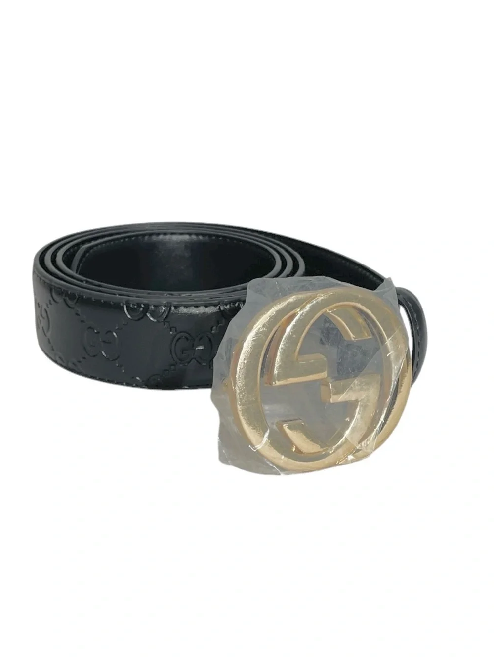 🖤 Unisex Black Leather Belt with Gold-Tone Buckle 🖤